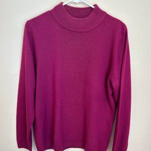 Allison Daley Purple mock turtleneck sweater size M